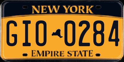 NY license plate GIO0284