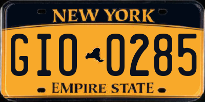 NY license plate GIO0285