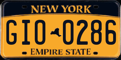 NY license plate GIO0286