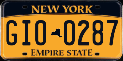 NY license plate GIO0287