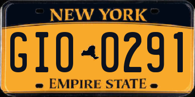 NY license plate GIO0291