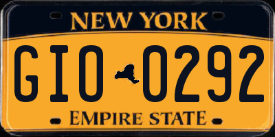 NY license plate GIO0292