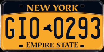 NY license plate GIO0293