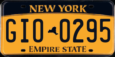 NY license plate GIO0295