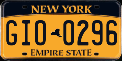 NY license plate GIO0296