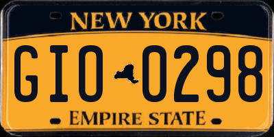 NY license plate GIO0298