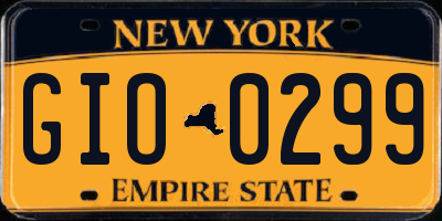 NY license plate GIO0299