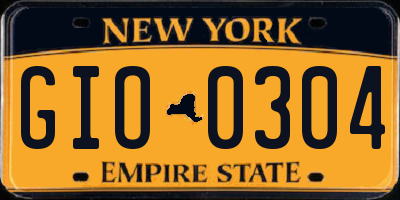 NY license plate GIO0304