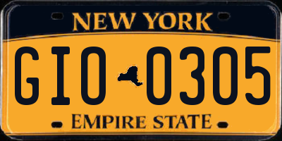 NY license plate GIO0305