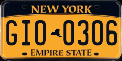 NY license plate GIO0306