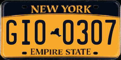 NY license plate GIO0307