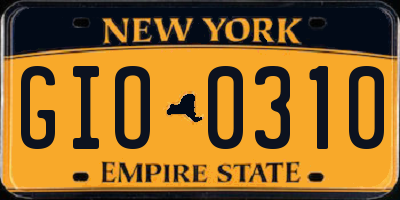 NY license plate GIO0310
