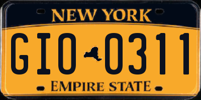 NY license plate GIO0311