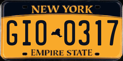 NY license plate GIO0317
