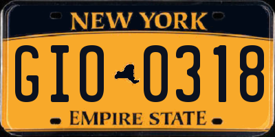 NY license plate GIO0318