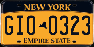 NY license plate GIO0323