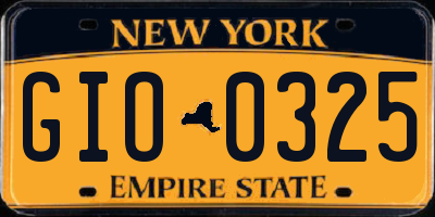 NY license plate GIO0325