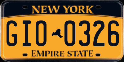 NY license plate GIO0326