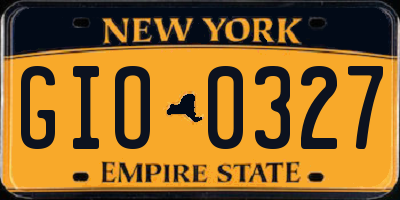 NY license plate GIO0327
