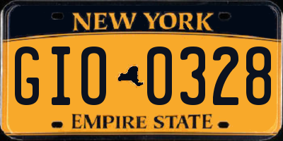 NY license plate GIO0328