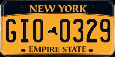 NY license plate GIO0329