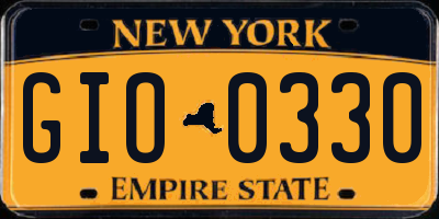 NY license plate GIO0330