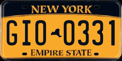 NY license plate GIO0331