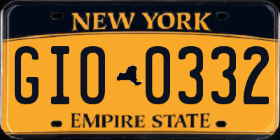 NY license plate GIO0332