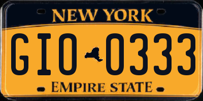 NY license plate GIO0333