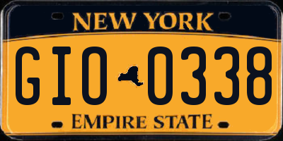 NY license plate GIO0338