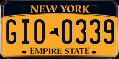 NY license plate GIO0339