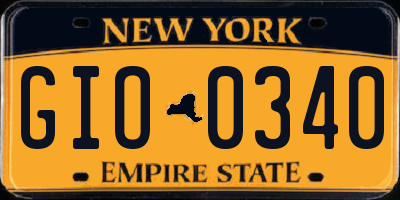 NY license plate GIO0340