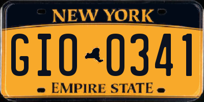 NY license plate GIO0341