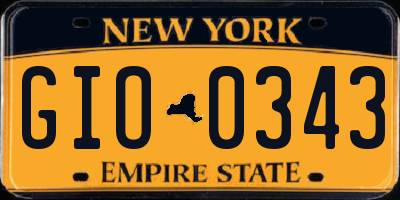 NY license plate GIO0343