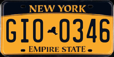 NY license plate GIO0346