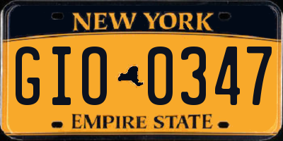 NY license plate GIO0347