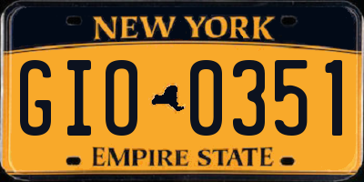 NY license plate GIO0351