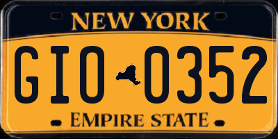 NY license plate GIO0352