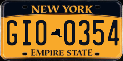 NY license plate GIO0354