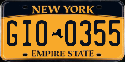 NY license plate GIO0355