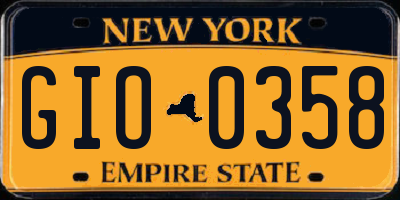 NY license plate GIO0358
