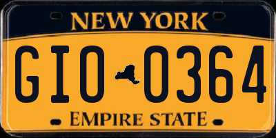 NY license plate GIO0364