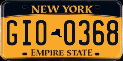 NY license plate GIO0368