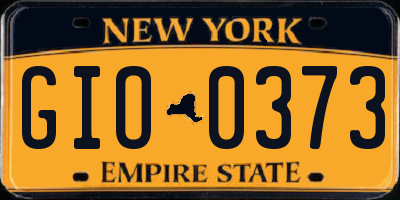 NY license plate GIO0373
