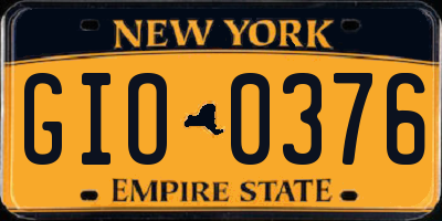 NY license plate GIO0376