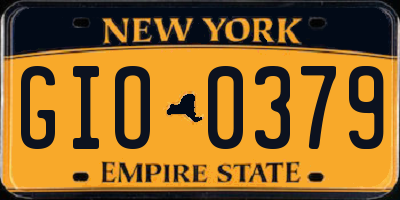 NY license plate GIO0379