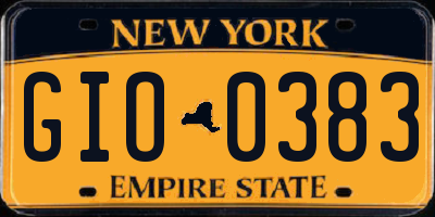 NY license plate GIO0383