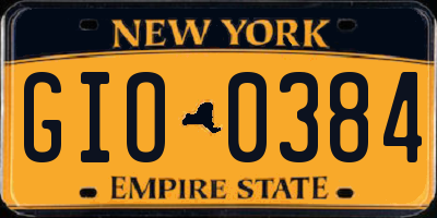 NY license plate GIO0384