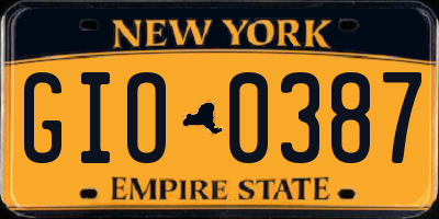 NY license plate GIO0387