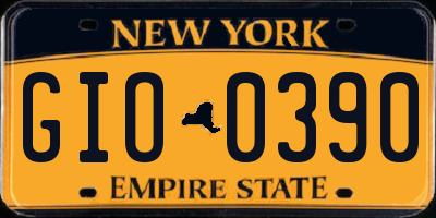 NY license plate GIO0390